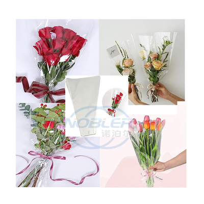 100 pc fioriscono il mazzo collega il cellofan con un manicotto trasparente della borsa per il fiore