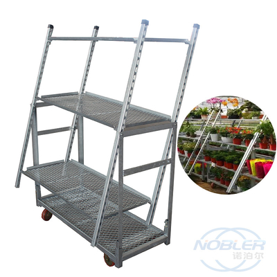 Carrello danese 2 ruote direzionali in gomma Spingi e tira tipo Carrello per fiori pieghevole
