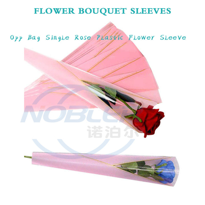 Confezione regalo fai-da-te rosa singola con maniche per bouquet di fiori Opp con stampa personalizzata trasparente