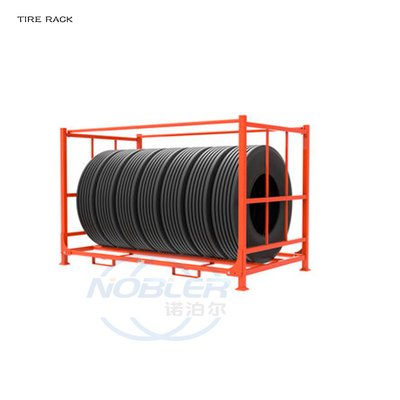 Scaffale di stoccaggio per pneumatici per camion impilabile anticorrosivo rivestito in metallo per magazzino staccabile