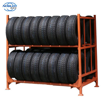 Sistema di stoccaggio di pneumatici in metallo staccabile impilabile per impieghi gravosi per carrello elevatore
