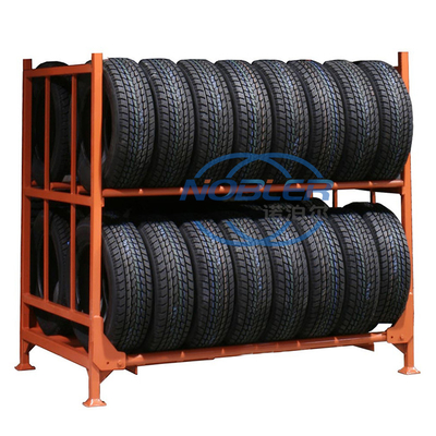 Scaffale impilabile per pneumatici per camion Scaffale per pneumatici regolabile pieghevole in metallo