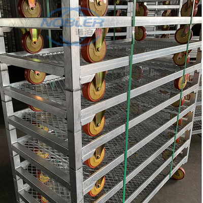 Flowers Logistics Turnover Standard Danish Container Metal Mesh Material Flower Trolley