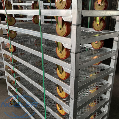 Carrozzino di fiori danese a zinco galvanizzato a caldo con strato di rete e oggetto di carrello di fiori in acciaio