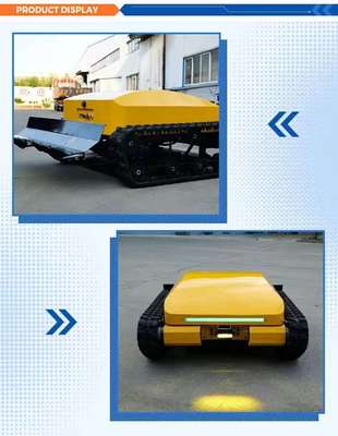 Tosaerba cingolato intelligente radiocomandato, con batteria al litio ferro fosfato (LiFePO₄), trazione integrale, a risparmio energetico ed ecologico, e 3 ore di funzionamento continuo.