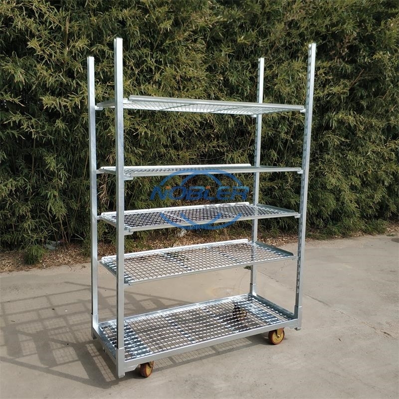 Ruote in gomma Carrello danese per fiori Strato in lamiera metallica Impermeabile e resistente per un facile trasporto