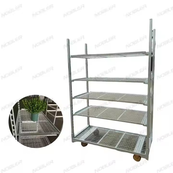 50 kg di capacità carrello pieghevole per fiori olandesi per un facile stoccaggio e trasporto di fiori bianchi di zolfo